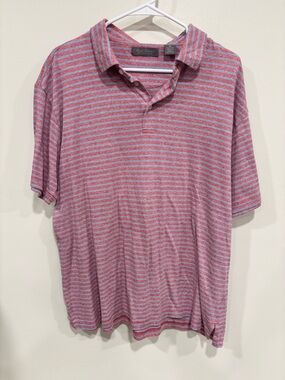 Daniel Cremieux Signature Collection Striped Polo — Red & Light Blue Size XL